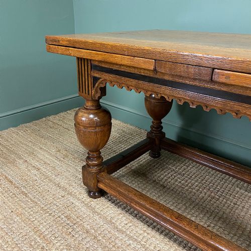 UNUSUAL SMALL EXTENDING ANTIQUE REFECTORY TABLE - ADDITIONAL PHOTO 6