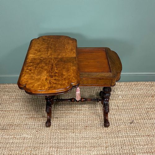 SPECTACULAR VICTORIAN ANTIQUE WALNUT GAMES TABLE - ADDITIONAL PHOTO 1