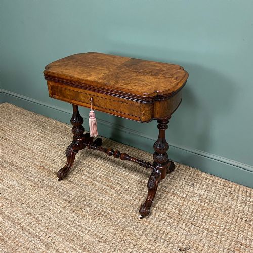 SPECTACULAR VICTORIAN ANTIQUE WALNUT GAMES TABLE - ADDITIONAL PHOTO 3