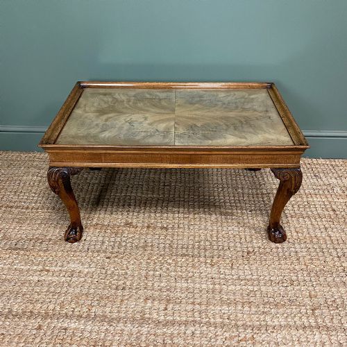 stunning walnut art deco coffee table - CATEGORY: ANTIQUE TABLES - DATED 1930