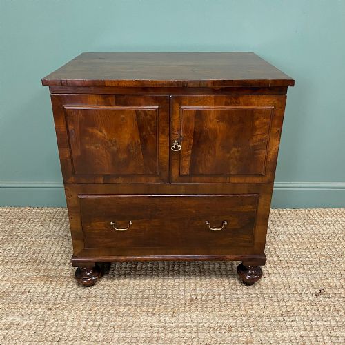 rare antique yew antique commode chest - CATEGORY: ANTIQUE CUPBOARDS - DATED 19TH CENTURY