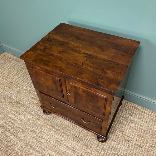 RARE ANTIQUE YEW ANTIQUE COMMODE CHEST - ADDITIONAL PHOTO 2