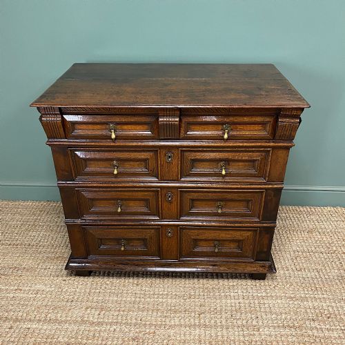QUALITY OAK 17TH CENTURY CHEST OF DRAWERS - ADDITIONAL PHOTO 2