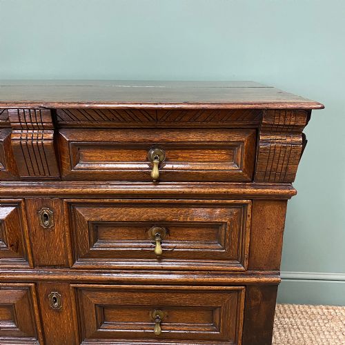QUALITY OAK 17TH CENTURY CHEST OF DRAWERS - ADDITIONAL PHOTO 3
