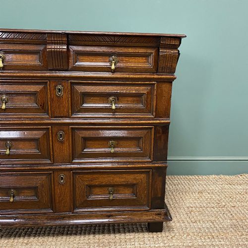 QUALITY OAK 17TH CENTURY CHEST OF DRAWERS - ADDITIONAL PHOTO 5