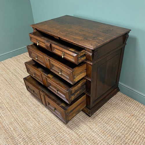 QUALITY OAK 17TH CENTURY CHEST OF DRAWERS - ADDITIONAL PHOTO 6
