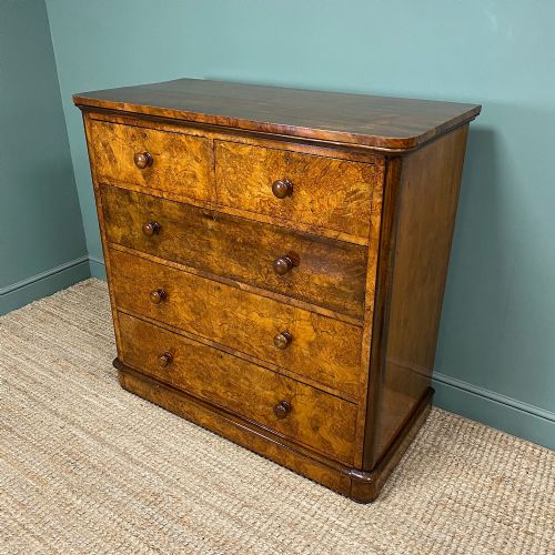 SPECTACULAR ANTIQUE VICTORIAN WALNUT CHEST OF DRAWERS - ADDITIONAL PHOTO 2