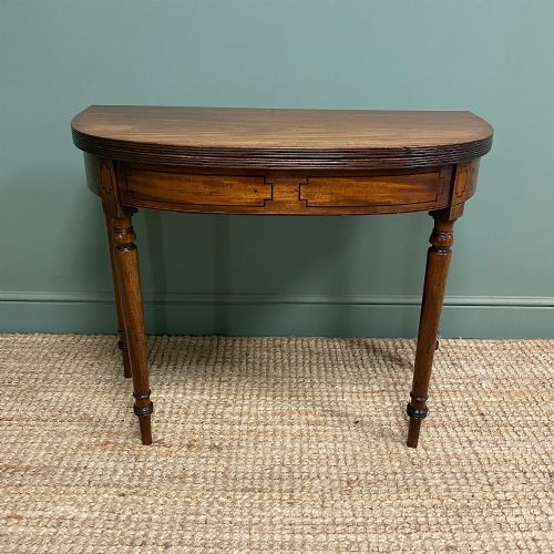 period mahogany demi lune antique georgian tea table - CATEGORY: ANTIQUE TABLES - DATED GEORGIAN