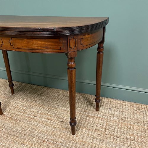 PERIOD MAHOGANY DEMI LUNE ANTIQUE GEORGIAN TEA TABLE - ADDITIONAL PHOTO 2