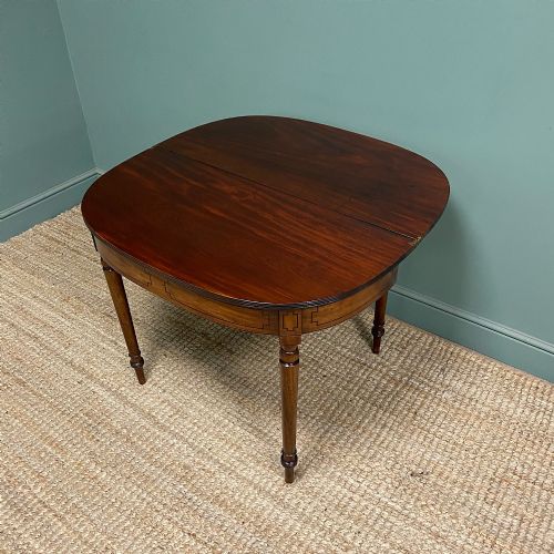 PERIOD MAHOGANY DEMI LUNE ANTIQUE GEORGIAN TEA TABLE - ADDITIONAL PHOTO 3