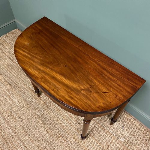 PERIOD MAHOGANY DEMI LUNE ANTIQUE GEORGIAN TEA TABLE - ADDITIONAL PHOTO 7
