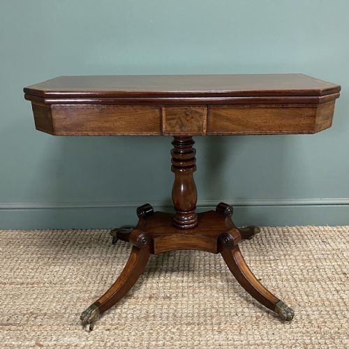 BEAUTIFUL MAHOGANY ANTIQUE REGENCY TEA TABLE - ADDITIONAL PHOTO 1