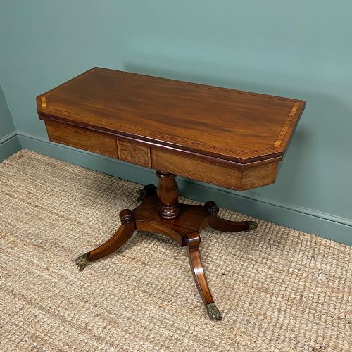 BEAUTIFUL MAHOGANY ANTIQUE REGENCY TEA TABLE - ADDITIONAL PHOTO 4