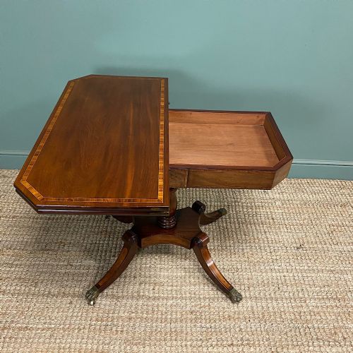 BEAUTIFUL MAHOGANY ANTIQUE REGENCY TEA TABLE - ADDITIONAL PHOTO 6