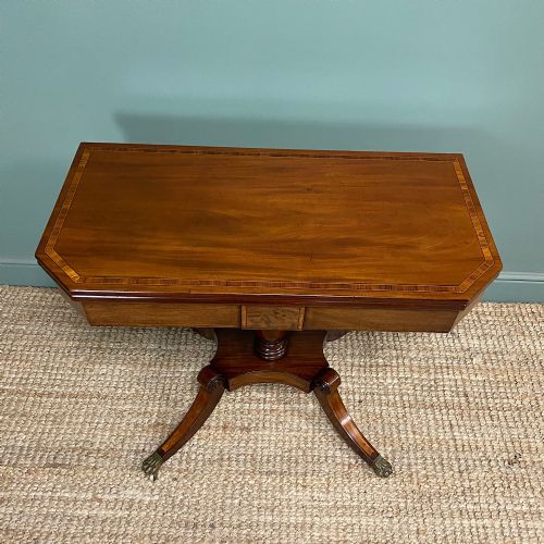 BEAUTIFUL MAHOGANY ANTIQUE REGENCY TEA TABLE - ADDITIONAL PHOTO 7