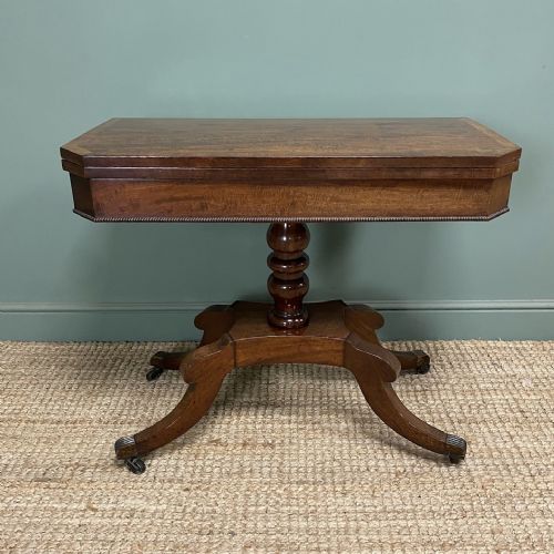 quality mahogany antique regency games table - CATEGORY: ANTIQUE TABLES - DATED REGENCY