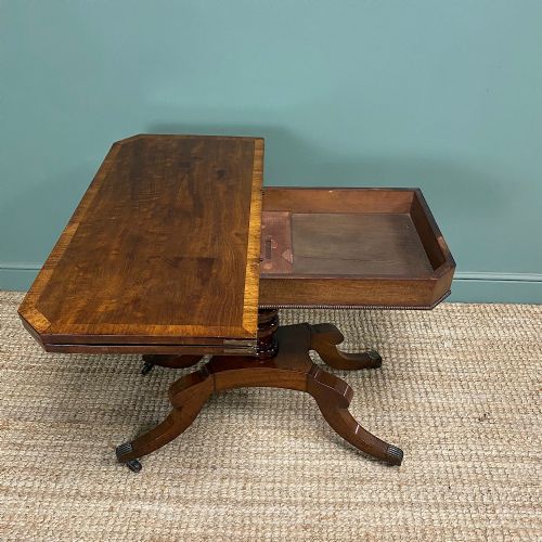 QUALITY MAHOGANY ANTIQUE REGENCY GAMES TABLE - ADDITIONAL PHOTO 4