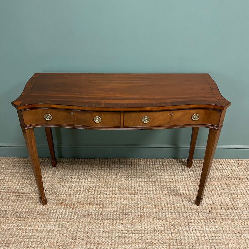 HIGH QUALITY MAHOGANY ANTIQUE SERPENTINE CONSOLE TABLE - ADDITIONAL PHOTO 4