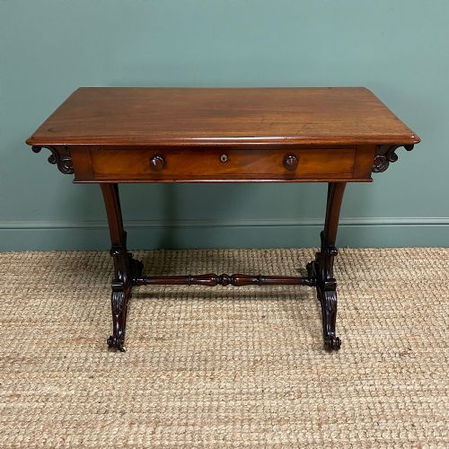 quality victorian mahogany antique writing library table - CATEGORY: ANTIQUE TABLES - DATED VICTORIAN