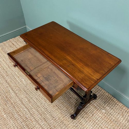 QUALITY VICTORIAN MAHOGANY ANTIQUE WRITING LIBRARY TABLE - ADDITIONAL PHOTO 2