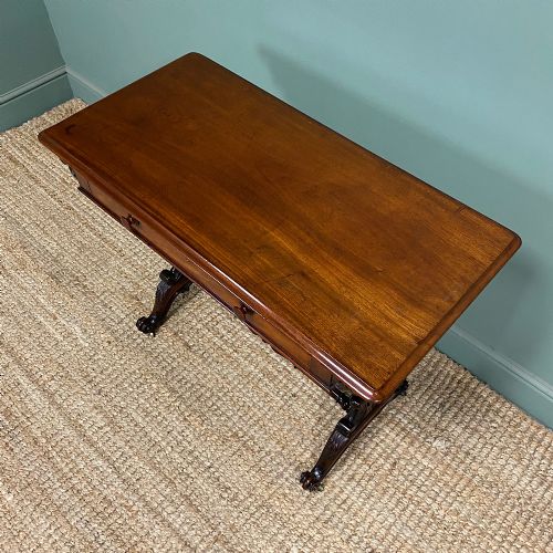 QUALITY VICTORIAN MAHOGANY ANTIQUE WRITING LIBRARY TABLE - ADDITIONAL PHOTO 4