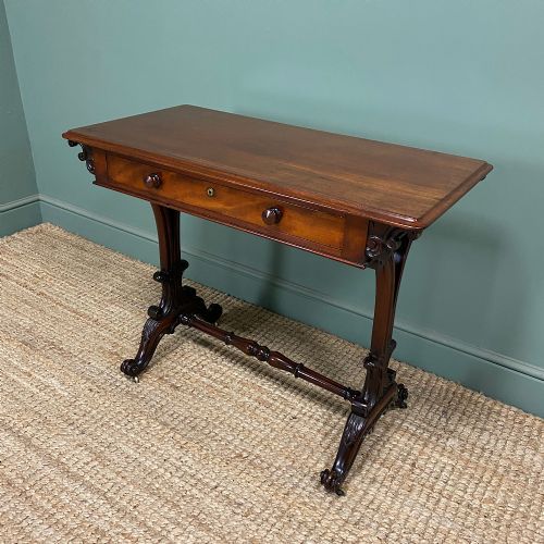 QUALITY VICTORIAN MAHOGANY ANTIQUE WRITING LIBRARY TABLE - ADDITIONAL PHOTO 5