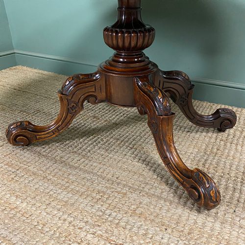 STUNNING VICTORIAN OVAL ANTIQUE BURR WALNUT TABLE - ADDITIONAL PHOTO 5