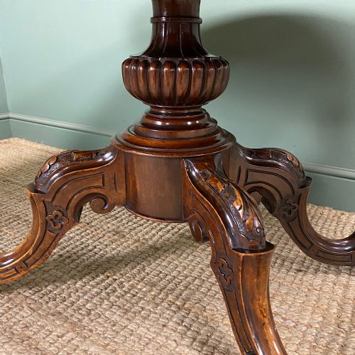STUNNING VICTORIAN OVAL ANTIQUE BURR WALNUT TABLE - ADDITIONAL PHOTO 6