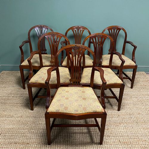 stunning set of 6 antique edwardian dining chairs - CATEGORY: ANTIQUE CHAIRS - DATED EDWARDIAN