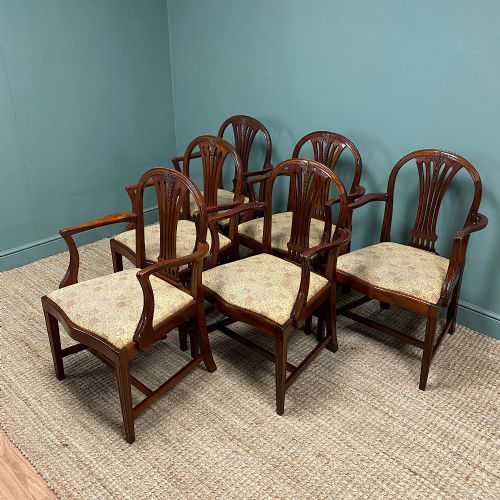 STUNNING SET OF 6 ANTIQUE EDWARDIAN DINING CHAIRS - ADDITIONAL PHOTO 2