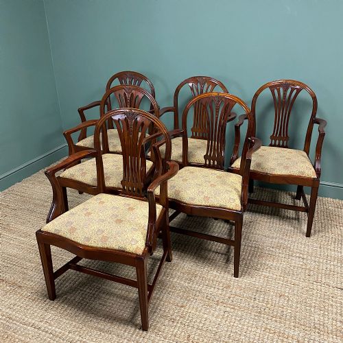 STUNNING SET OF 6 ANTIQUE EDWARDIAN DINING CHAIRS - ADDITIONAL PHOTO 11