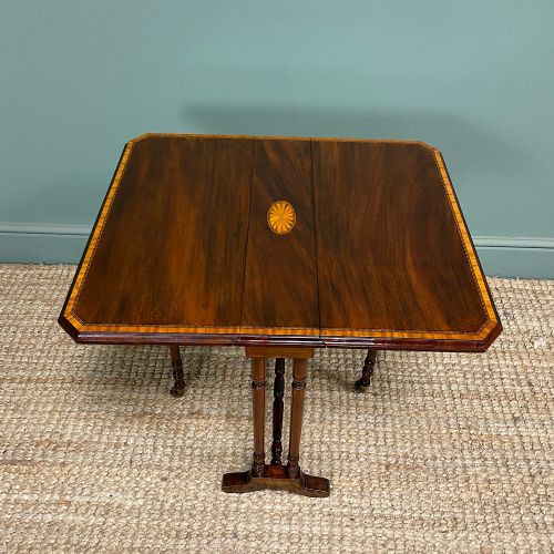 ELEGANT ANTIQUE INLAID SUTHERLAND TABLE - ADDITIONAL PHOTO 1