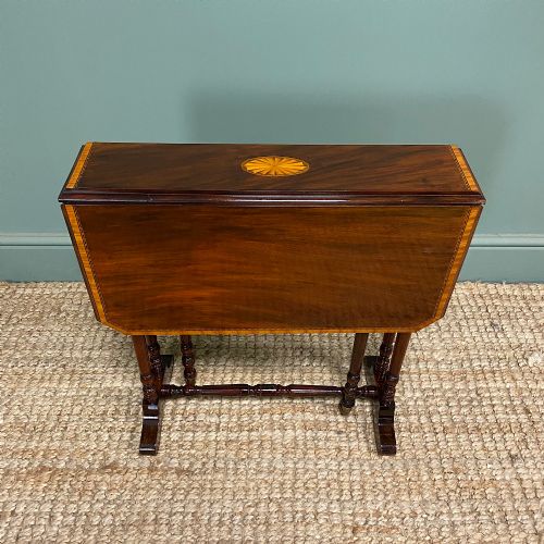 ELEGANT ANTIQUE INLAID SUTHERLAND TABLE - ADDITIONAL PHOTO 2