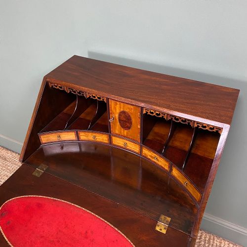 QUALITY SMALL INLAID MAHOGANY ANTIQUE EDWARDIAN BUREAU - ADDITIONAL PHOTO 6
