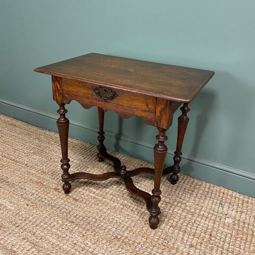 SMALL ANTIQUE OAK LOW BOY SIDE TABLE - ADDITIONAL PHOTO 2