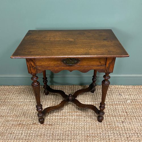 SMALL ANTIQUE OAK LOW BOY SIDE TABLE - ADDITIONAL PHOTO 3