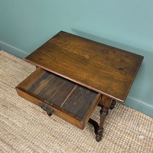SMALL ANTIQUE OAK LOW BOY SIDE TABLE - ADDITIONAL PHOTO 5