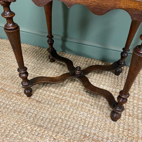 SMALL ANTIQUE OAK LOW BOY SIDE TABLE - ADDITIONAL PHOTO 6