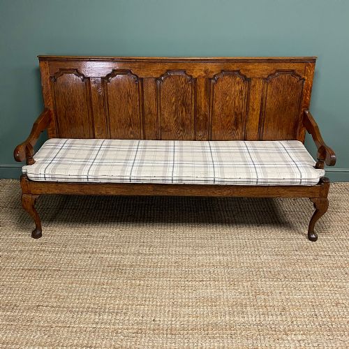 period georgian oak antique settle bench - CATEGORY: ANTIQUE SOFAS - DATED GEORGIAN