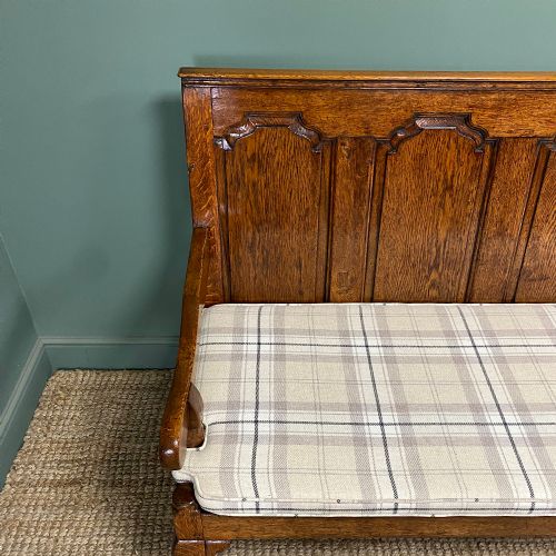 PERIOD GEORGIAN OAK ANTIQUE SETTLE BENCH - ADDITIONAL PHOTO 2