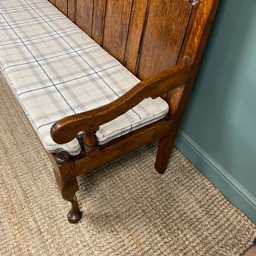 PERIOD GEORGIAN OAK ANTIQUE SETTLE BENCH - ADDITIONAL PHOTO 3