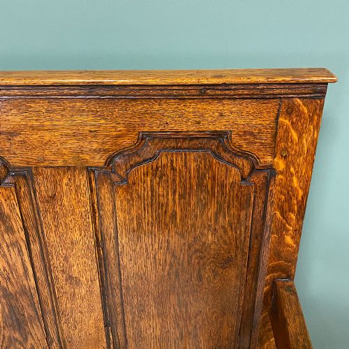 PERIOD GEORGIAN OAK ANTIQUE SETTLE BENCH - ADDITIONAL PHOTO 4