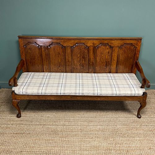 PERIOD GEORGIAN OAK ANTIQUE SETTLE BENCH - ADDITIONAL PHOTO 6