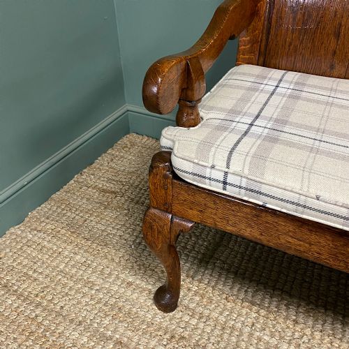 PERIOD GEORGIAN OAK ANTIQUE SETTLE BENCH - ADDITIONAL PHOTO 7