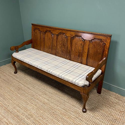 PERIOD GEORGIAN OAK ANTIQUE SETTLE BENCH - ADDITIONAL PHOTO 8