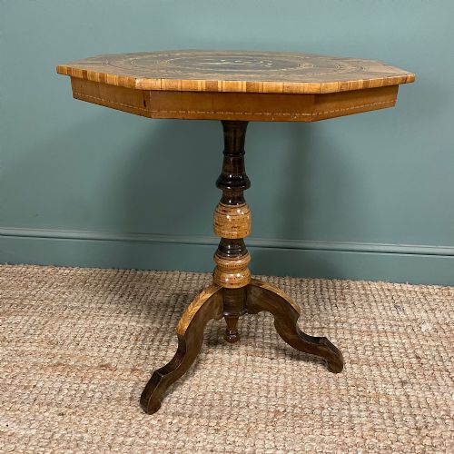 SPECTACULAR INLAID ANTIQUE VICTORIAN WALNUT CENTRE TABLE - ADDITIONAL PHOTO 1