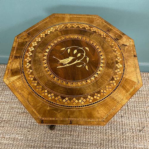 SPECTACULAR INLAID ANTIQUE VICTORIAN WALNUT CENTRE TABLE - ADDITIONAL PHOTO 4