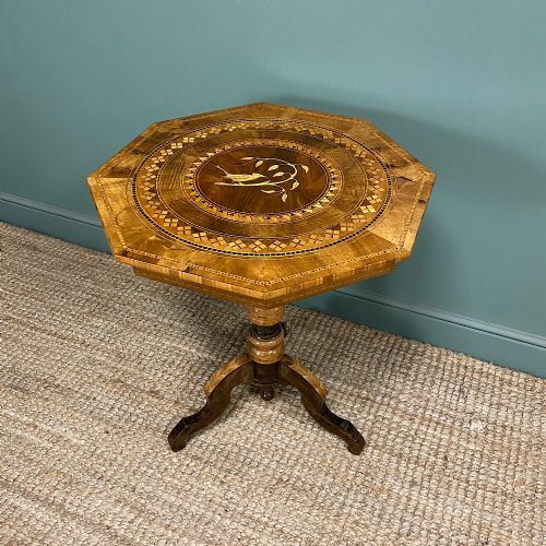 SPECTACULAR INLAID ANTIQUE VICTORIAN WALNUT CENTRE TABLE - ADDITIONAL PHOTO 5