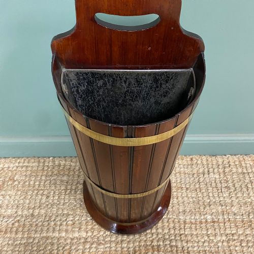 UNUSUAL ANTIQUE MAHOGANY UMBRELLA STICK STAND - ADDITIONAL PHOTO 2