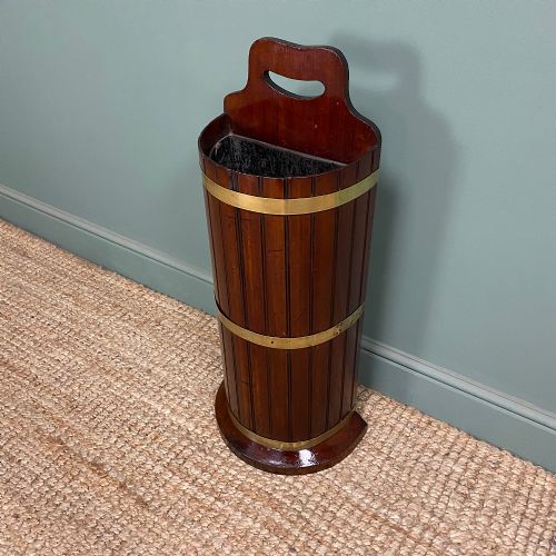 UNUSUAL ANTIQUE MAHOGANY UMBRELLA STICK STAND - ADDITIONAL PHOTO 3